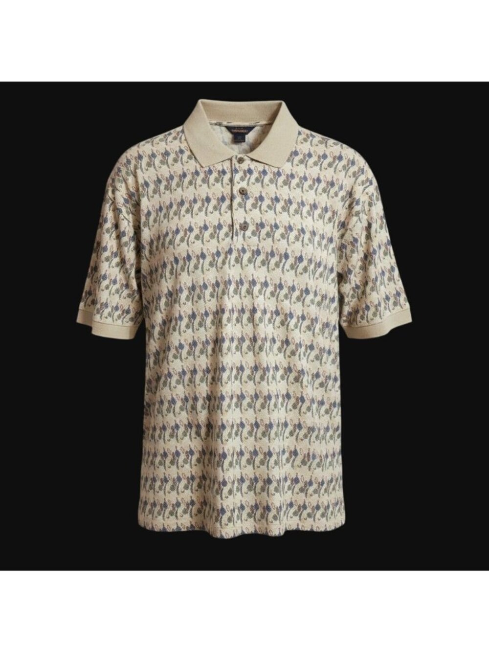Vtg Y2K Woolrich All Over Print Polo Shirt NWOT Men's XXL Deadstock Earth Tone